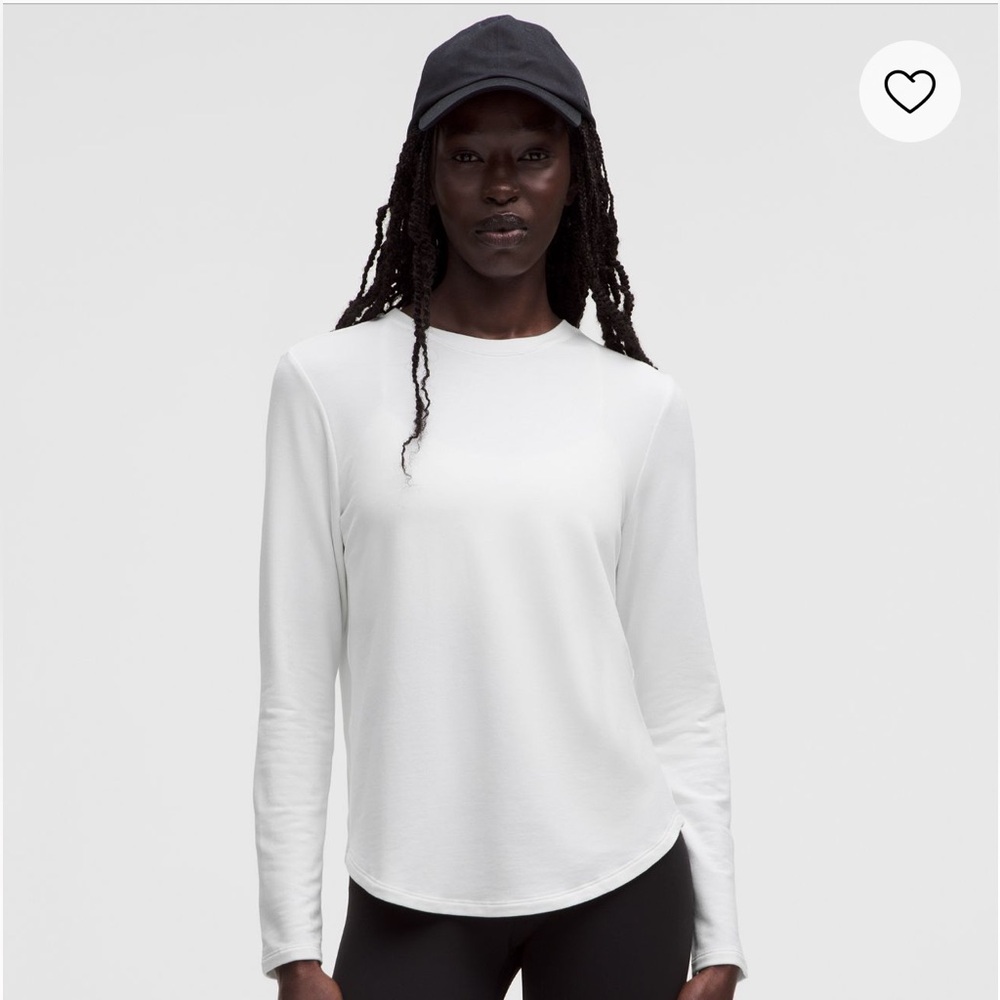 NWT lululemon athletica Love Modal Fleece Long Sleeve Shirt in white